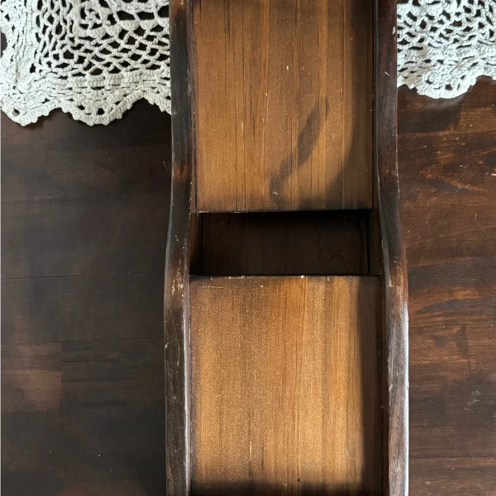 Vintage Handmade Wooden Wall Mail Organizer